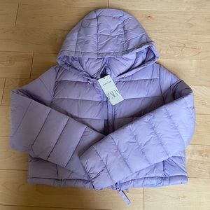 Zara Water Repellent Lavender Puffer Jacket